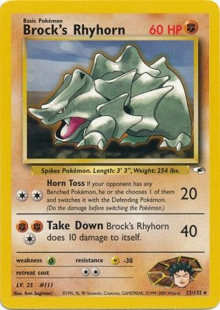 Brock's Rhyhorn (22/132) [Gym Heroes Unlimited] | Dragon's Lair Comics and Fantasy Houston TX
