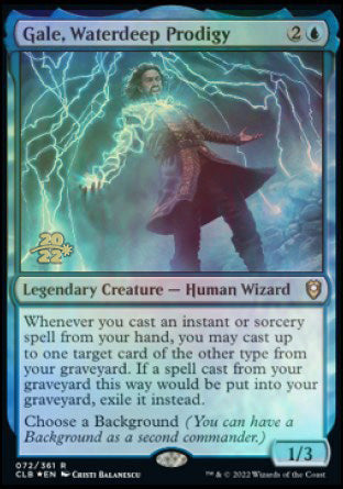 Gale, Waterdeep Prodigy [Commander Legends: Battle for Baldur's Gate Prerelease Promos] | Dragon's Lair Comics and Fantasy Houston TX