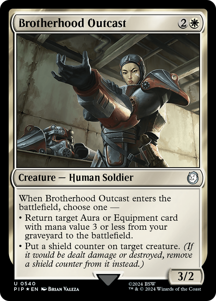 Brotherhood Outcast (Surge Foil) [Fallout] | Dragon's Lair Comics and Fantasy Houston TX