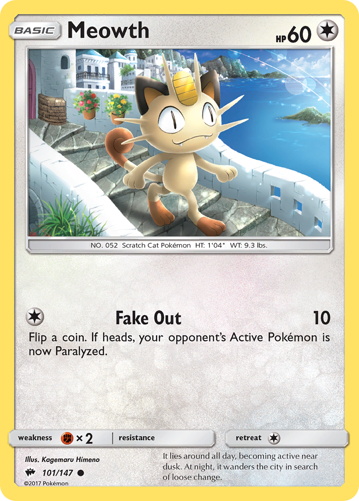 Meowth (101/147) [Sun & Moon: Burning Shadows] | Dragon's Lair Comics and Fantasy Houston TX