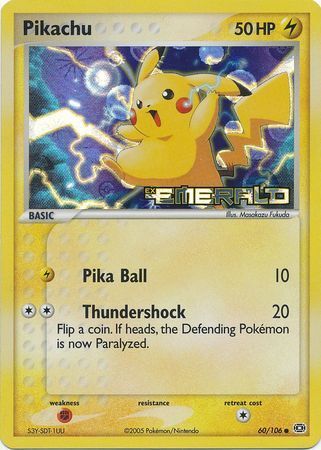 Pikachu (60/106) (Stamped) [EX: Emerald] | Dragon's Lair Comics and Fantasy Houston TX