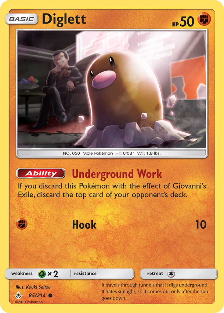 Diglett (85/214) [Sun & Moon: Unbroken Bonds] | Dragon's Lair Comics and Fantasy Houston TX