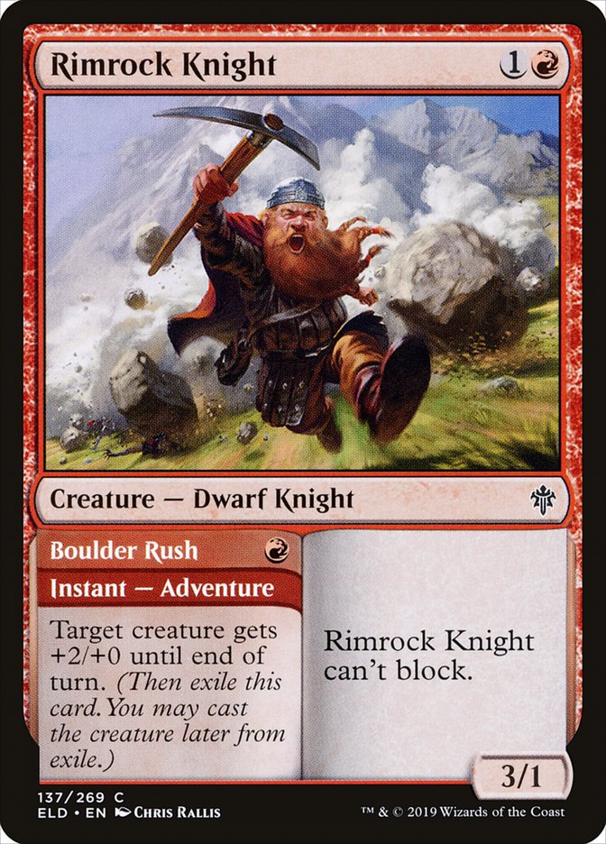 Rimrock Knight // Boulder Rush [Throne of Eldraine] | Dragon's Lair Comics and Fantasy Houston TX