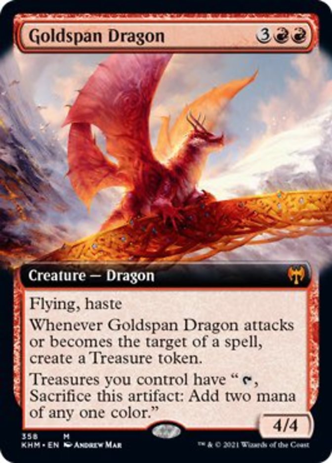 Goldspan Dragon (Extended Art) [Kaldheim] | Dragon's Lair Comics and Fantasy Houston TX