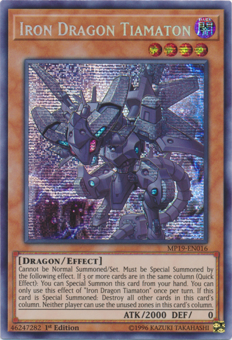 Iron Dragon Tiamaton [MP19-EN016] Prismatic Secret Rare | Dragon's Lair Comics and Fantasy Houston TX