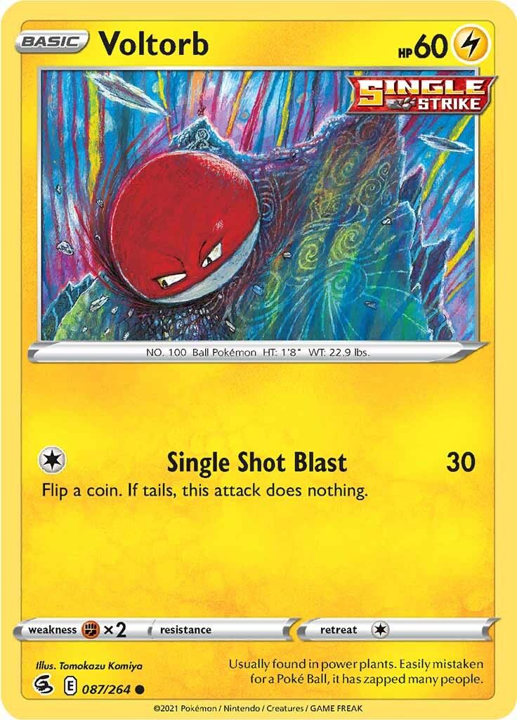 Voltorb (087/264) [Sword & Shield: Fusion Strike] | Dragon's Lair Comics and Fantasy Houston TX