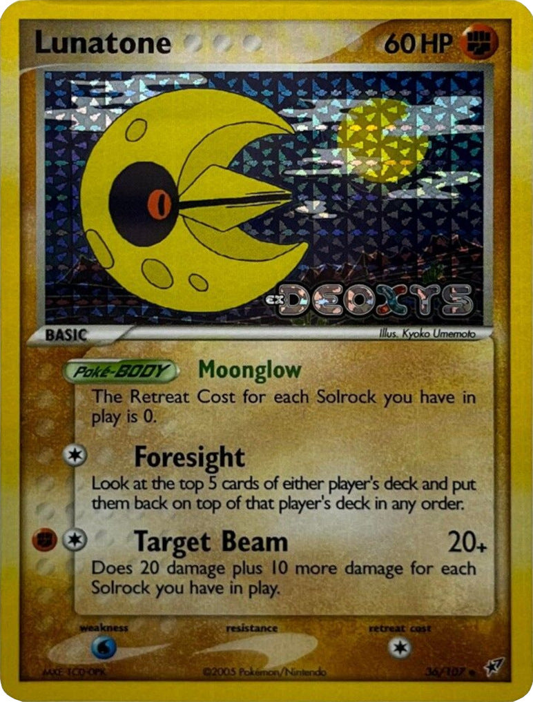Lunatone (36/107) (Stamped) [EX: Deoxys] | Dragon's Lair Comics and Fantasy Houston TX