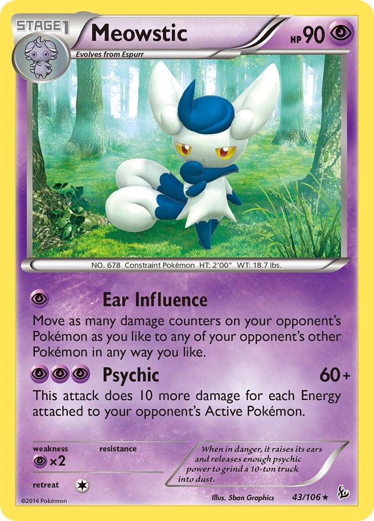 Meowstic (43/106) (Theme Deck Exclusive) [XY: Flashfire] | Dragon's Lair Comics and Fantasy Houston TX