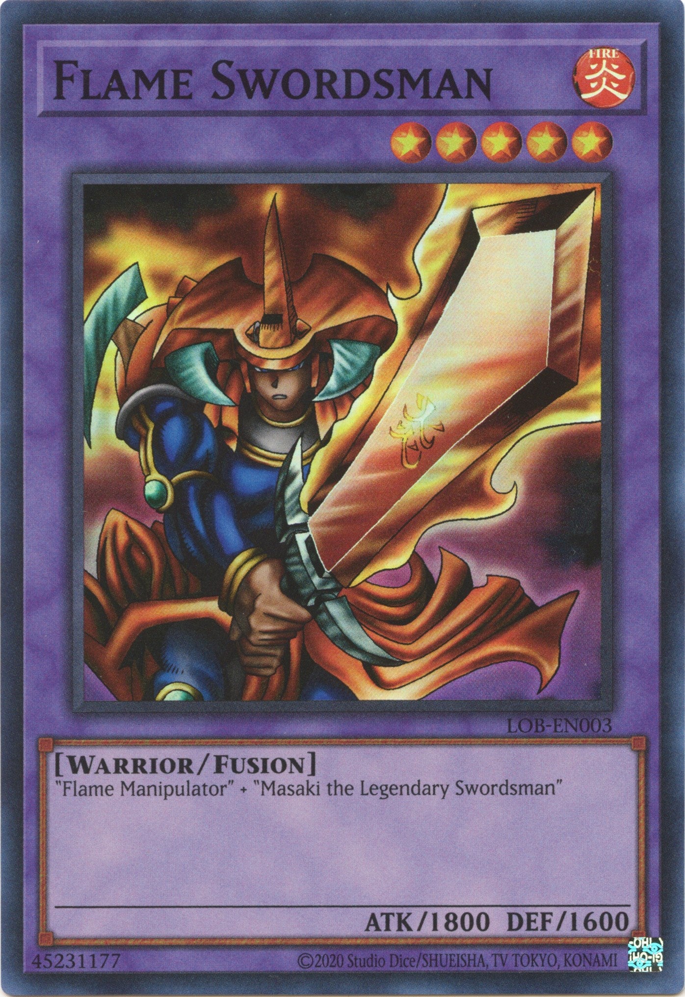 Flame Swordsman (25th Anniversary) [LOB-EN003] Super Rare | Dragon's Lair Comics and Fantasy Houston TX
