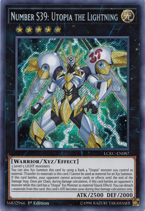 Number S39: Utopia the Lightning [LCKC-EN087] Secret Rare | Dragon's Lair Comics and Fantasy Houston TX