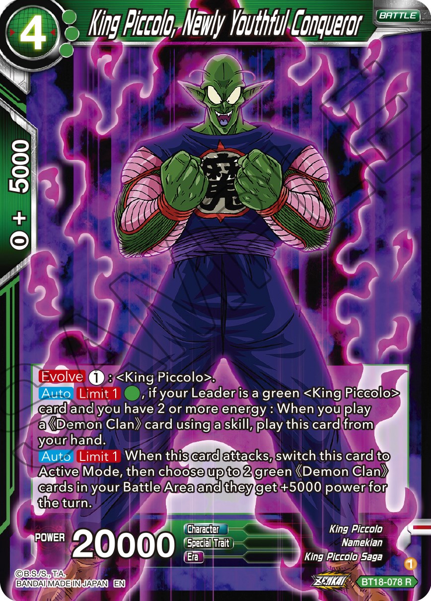 King Piccolo, Newly Youthful Conqueror (BT18-078) [Dawn of the Z-Legends] | Dragon's Lair Comics and Fantasy Houston TX