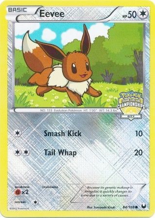 Eevee (84/108) (City Championship Promo) [Black & White: Dark Explorers] | Dragon's Lair Comics and Fantasy Houston TX