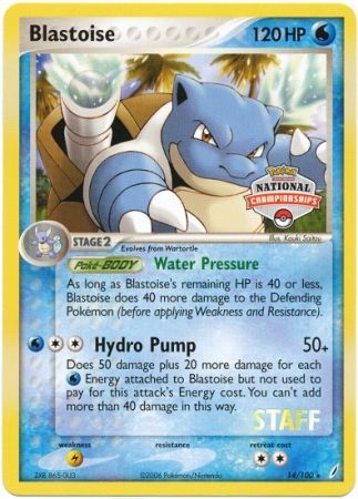 Blastoise (14/100) (National Championship Promo Staff) [EX: Crystal Guardians] | Dragon's Lair Comics and Fantasy Houston TX