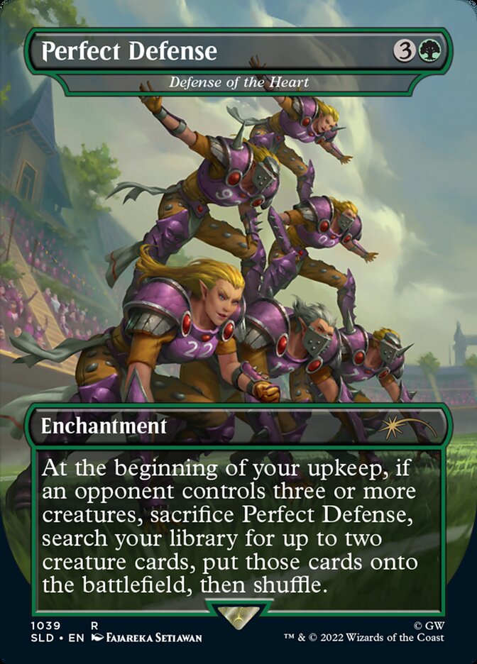 Perfect Defense - Defense of the Heart (Borderless) [Secret Lair Drop Series] | Dragon's Lair Comics and Fantasy Houston TX
