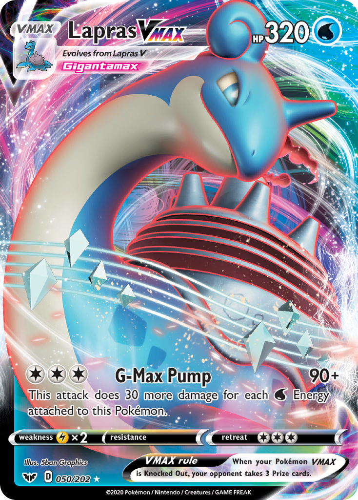 Lapras VMAX (050/202) [Sword & Shield: Base Set] | Dragon's Lair Comics and Fantasy Houston TX