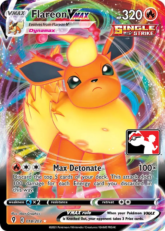 Flareon VMAX (018/203) [Prize Pack Series One] | Dragon's Lair Comics and Fantasy Houston TX