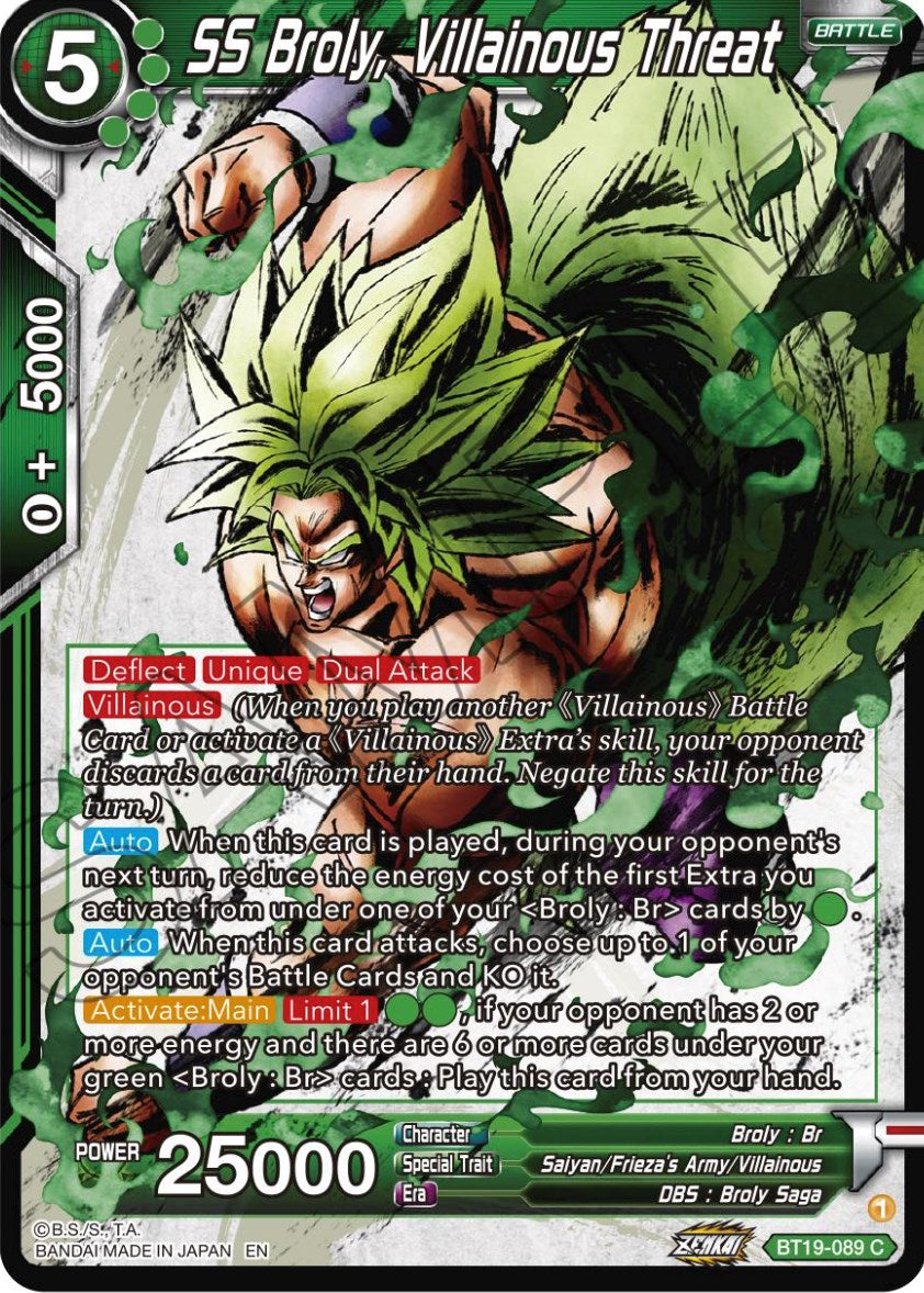 SS Broly, Villainous Threat (BT19-089) [Fighter's Ambition] | Dragon's Lair Comics and Fantasy Houston TX