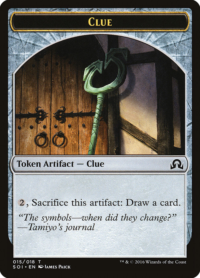 Clue Token (015/018) [Shadows over Innistrad Tokens] | Dragon's Lair Comics and Fantasy Houston TX