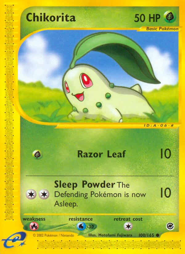Chikorita (100/165) [Expedition: Base Set] | Dragon's Lair Comics and Fantasy Houston TX