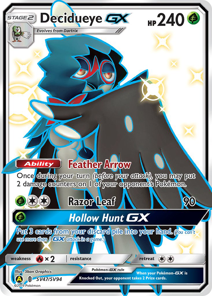 Decidueye GX (SV47/SV94) [Sun & Moon: Hidden Fates - Shiny Vault] | Dragon's Lair Comics and Fantasy Houston TX