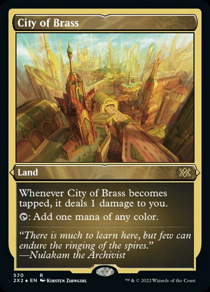 City of Brass (Foil Etched) [Double Masters 2022] | Dragon's Lair Comics and Fantasy Houston TX