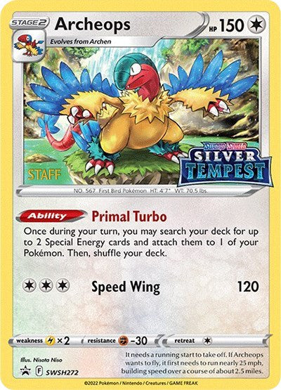 Archeops (SWSH272) (Prerelease) (Staff) [Sword & Shield: Black Star Promos] | Dragon's Lair Comics and Fantasy Houston TX