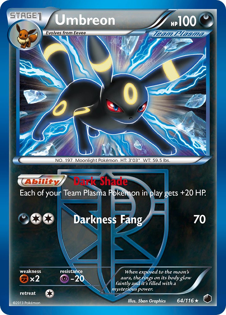 Umbreon (64/116) (Moltres Legendary Battle Deck) (Theme Deck Exclusive) [Black & White: Plasma Freeze] | Dragon's Lair Comics and Fantasy Houston TX
