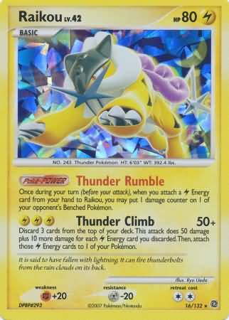 Raikou (16/132) (Cracked Ice Holo) [Diamond & Pearl: Secret Wonders] | Dragon's Lair Comics and Fantasy Houston TX