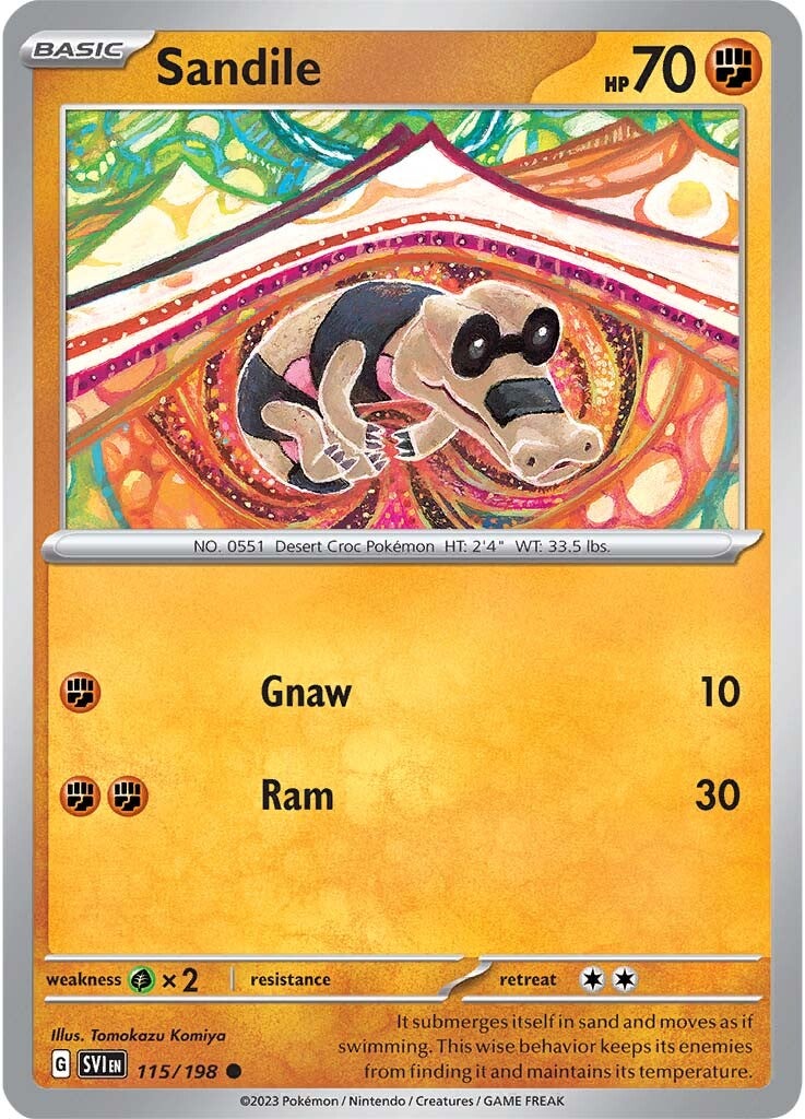Sandile (115/198) [Scarlet & Violet: Base Set] | Dragon's Lair Comics and Fantasy Houston TX