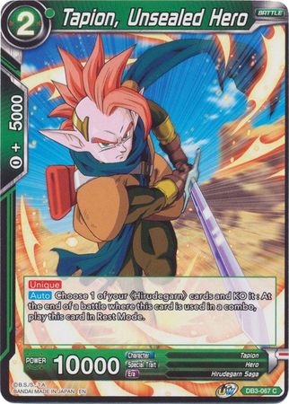 Tapion, Unsealed Hero (DB3-067) [Giant Force] | Dragon's Lair Comics and Fantasy Houston TX