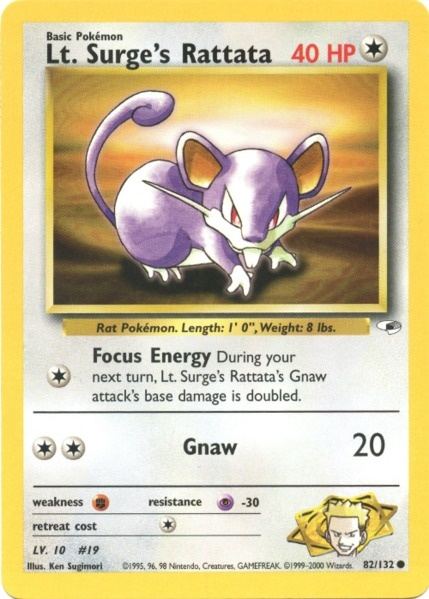 Lt. Surge's Rattata (82/132) [Gym Heroes Unlimited] | Dragon's Lair Comics and Fantasy Houston TX