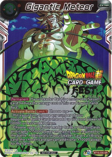 Gigantic Meteor (Card Game Fest 2022) (BT15-030) [Tournament Promotion Cards] | Dragon's Lair Comics and Fantasy Houston TX