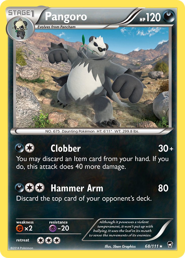 Pangoro (68/111) (Theme Deck Exclusive) [XY: Furious Fists] | Dragon's Lair Comics and Fantasy Houston TX