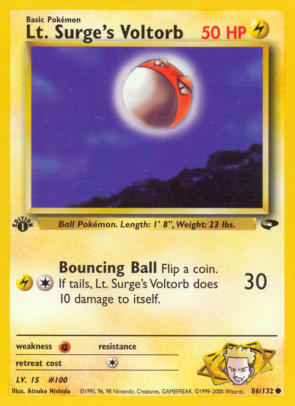 Lt. Surge's Voltorb (86/132) [Gym Challenge 1st Edition] | Dragon's Lair Comics and Fantasy Houston TX