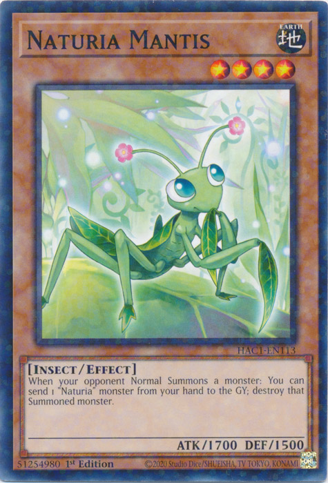 Naturia Mantis (Duel Terminal) [HAC1-EN113] Common | Dragon's Lair Comics and Fantasy Houston TX