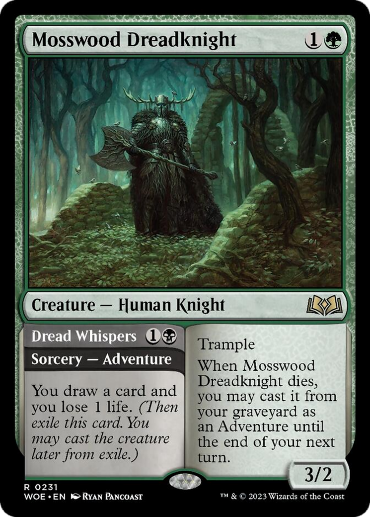 Mosswood Dreadknight // Dread Whispers [Wilds of Eldraine] | Dragon's Lair Comics and Fantasy Houston TX