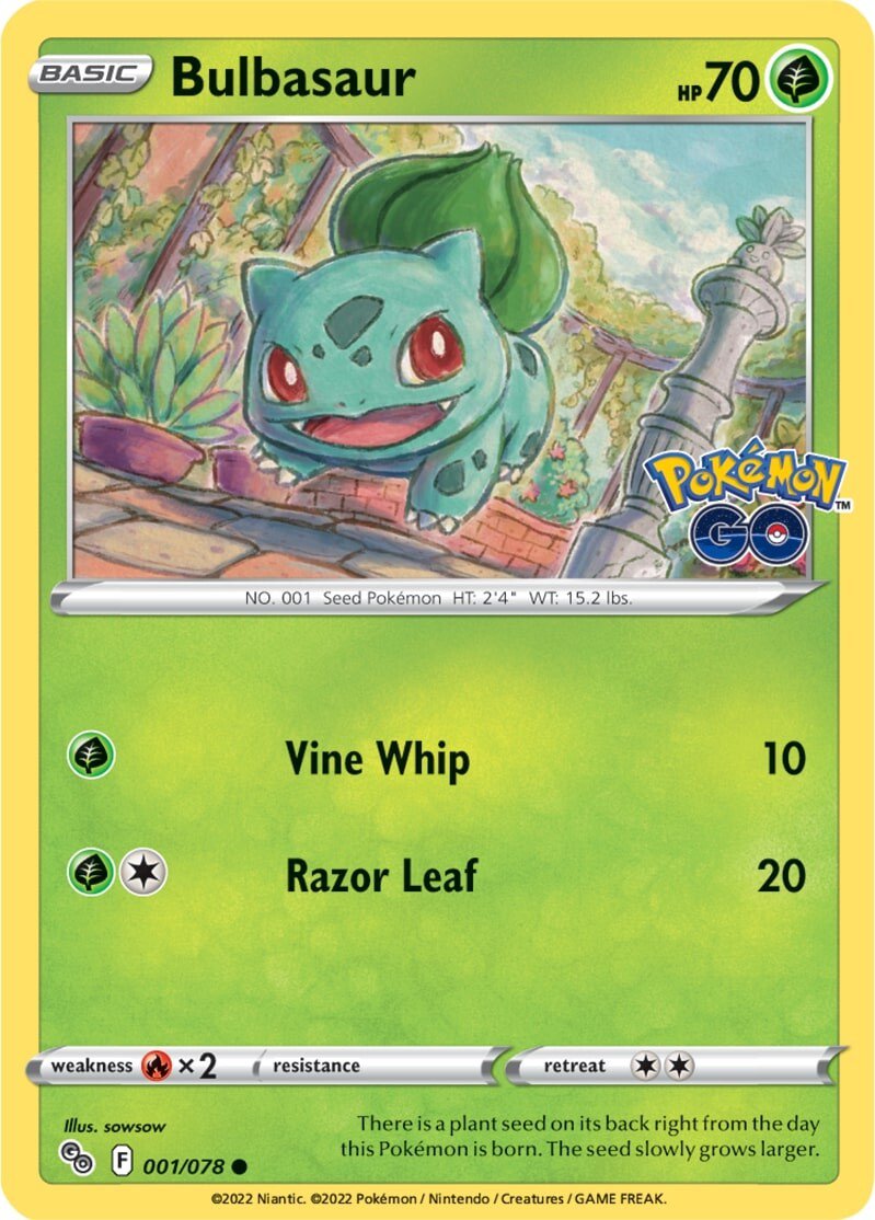 Bulbasaur (001/078) [Pokémon GO] | Dragon's Lair Comics and Fantasy Houston TX