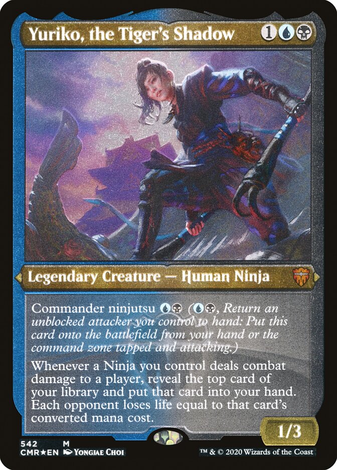 Yuriko, the Tiger's Shadow (Etched) [Commander Legends] | Dragon's Lair Comics and Fantasy Houston TX