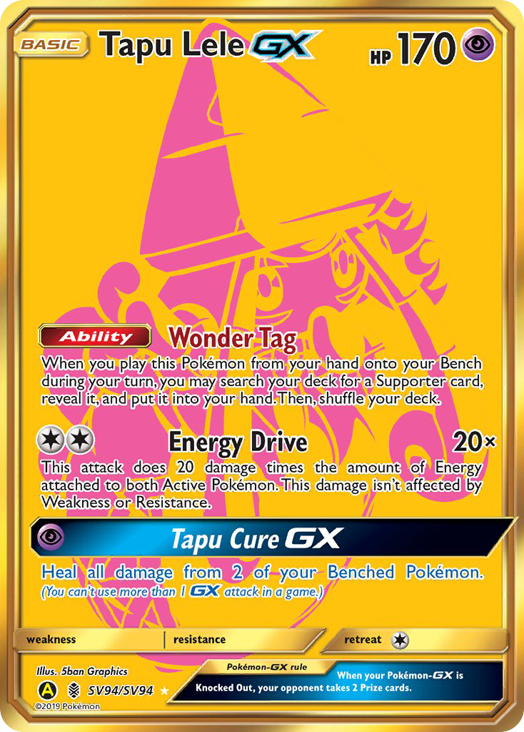 Tapu Lele GX (SV94/SV94) [Sun & Moon: Hidden Fates - Shiny Vault] | Dragon's Lair Comics and Fantasy Houston TX