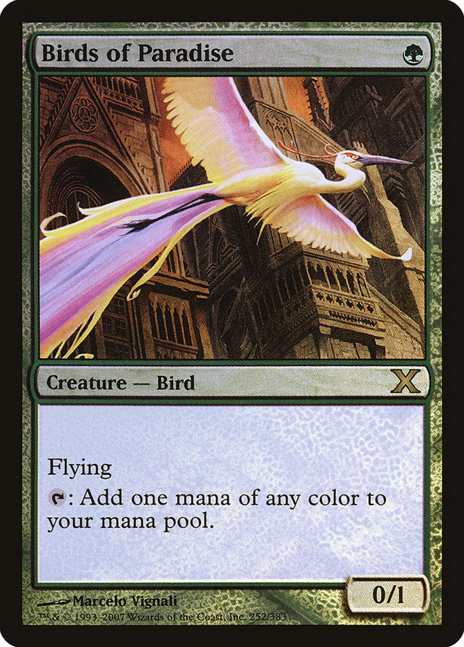 Birds of Paradise (Premium Foil) [Tenth Edition] | Dragon's Lair Comics and Fantasy Houston TX