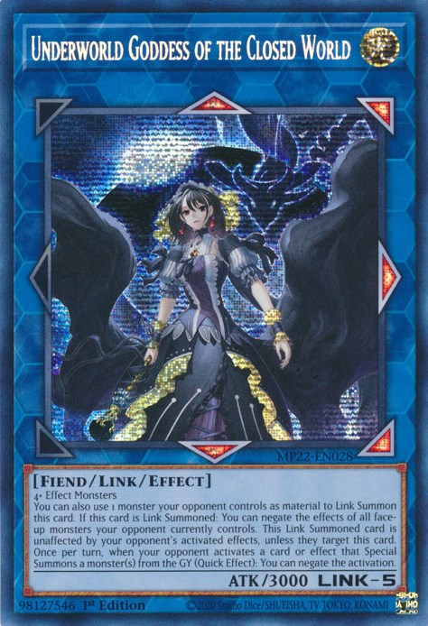 Underworld Goddess of the Closed World [MP22-EN028] Prismatic Secret Rare | Dragon's Lair Comics and Fantasy Houston TX
