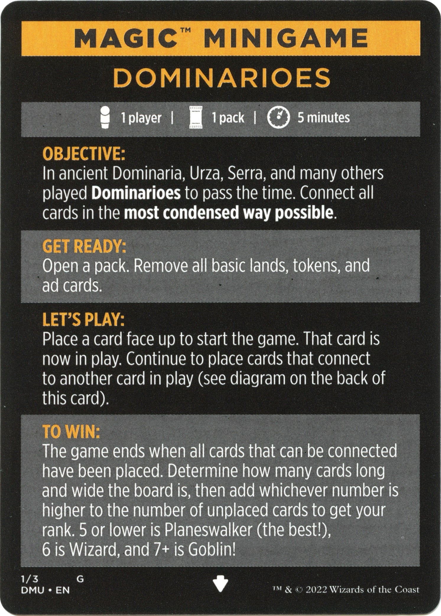 Dominarioes (Magic Minigame) [Dominaria United Minigame] | Dragon's Lair Comics and Fantasy Houston TX