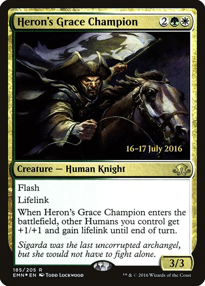 Heron's Grace Champion [Eldritch Moon Prerelease Promos] | Dragon's Lair Comics and Fantasy Houston TX