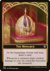 The Monarch // Golem Double-Sided Token [Phyrexia: All Will Be One Commander Tokens] | Dragon's Lair Comics and Fantasy Houston TX