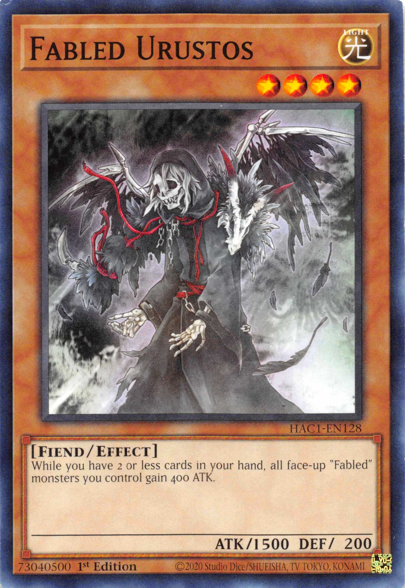 Fabled Urustos (Duel Terminal) [HAC1-EN128] Parallel Rare | Dragon's Lair Comics and Fantasy Houston TX