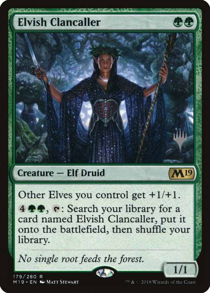 Elvish Clancaller (Promo Pack) [Core Set 2019 Promos] | Dragon's Lair Comics and Fantasy Houston TX