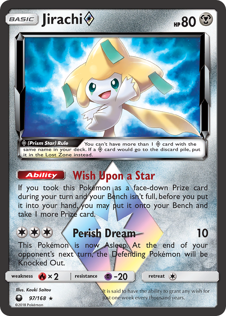 Jirachi (97/168) (Prism Star) [Sun & Moon: Celestial Storm] | Dragon's Lair Comics and Fantasy Houston TX