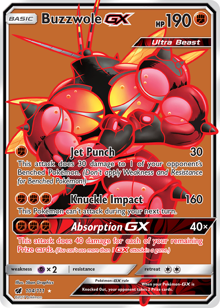Buzzwole GX (104/111) [Sun & Moon: Crimson Invasion] | Dragon's Lair Comics and Fantasy Houston TX