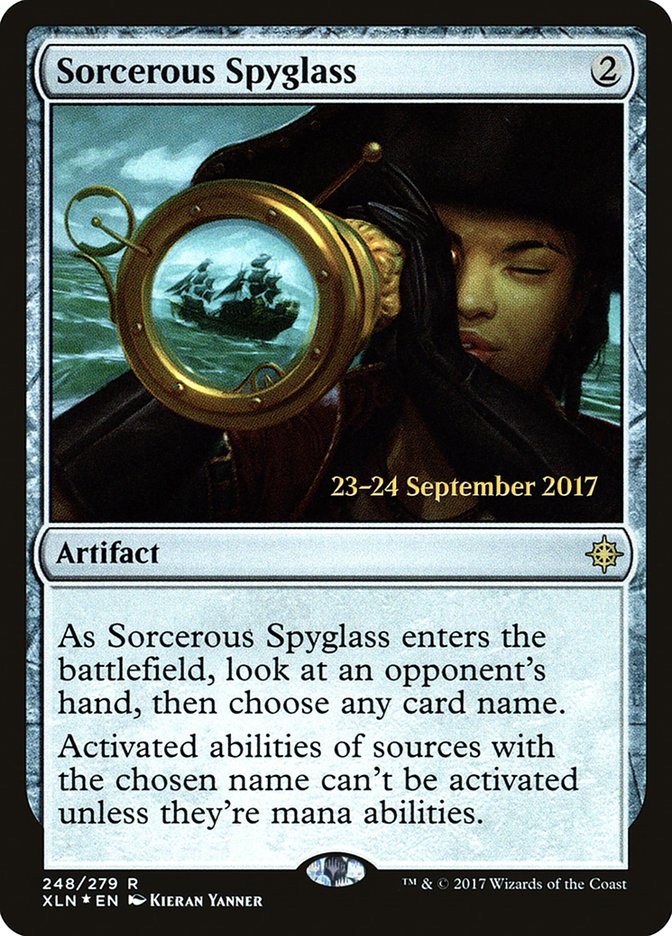 Sorcerous Spyglass [Ixalan Prerelease Promos] | Dragon's Lair Comics and Fantasy Houston TX