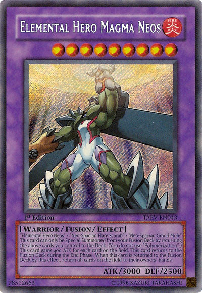 Elemental Hero Magma Neos [TAEV-EN043] Secret Rare | Dragon's Lair Comics and Fantasy Houston TX